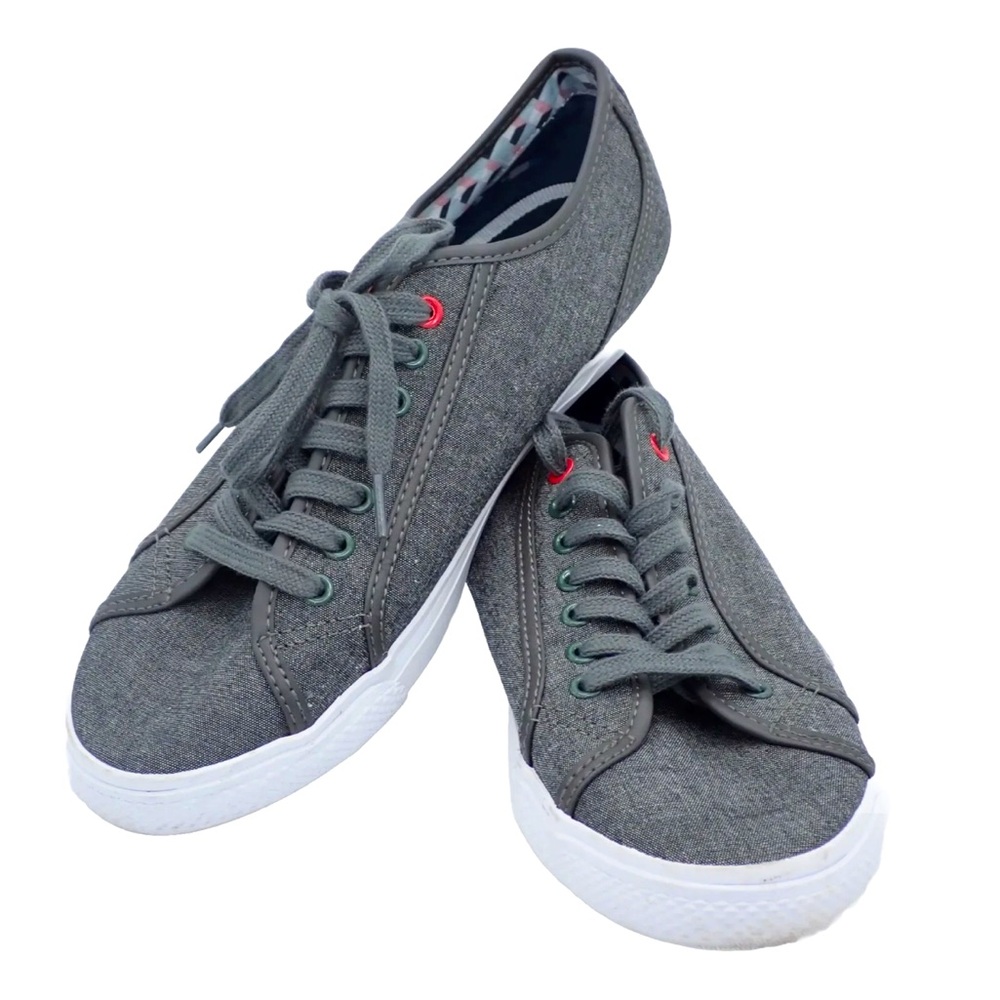 Ben Sherman Men's Casual Canvas Sneakers Skate Shoes Grey Lace Up Size 8